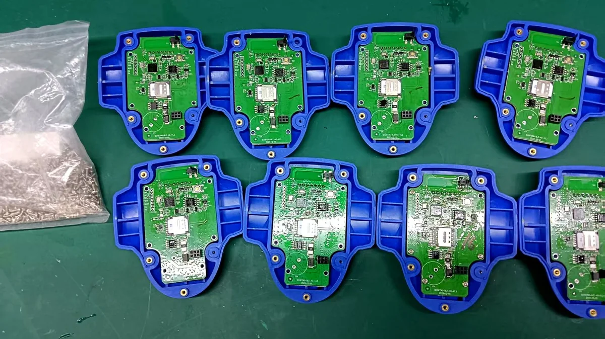 4G-LS-809 housings with circuit boards fitted on the assembly bench
