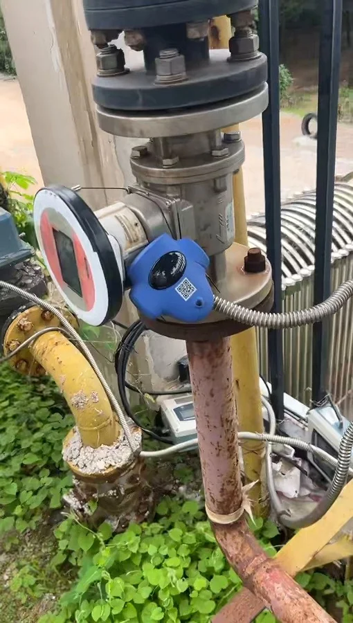 4G-LS-809 seal fitted to a gas flange valve next to a pressure gauge, meter and pipework