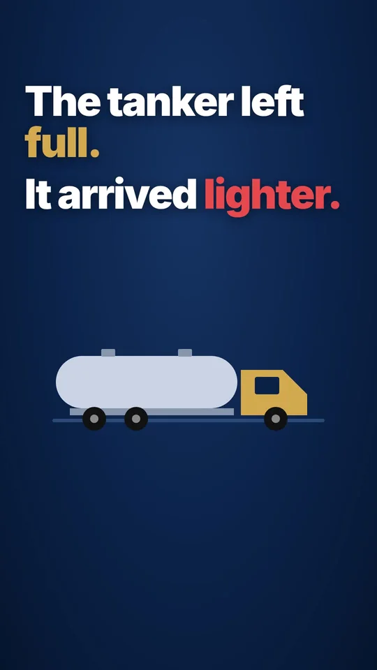 The tanker left full. It arrived lighter.